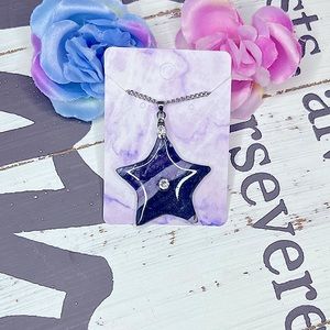 Handmade, polymer clay star necklace with Swarovski crystal accent